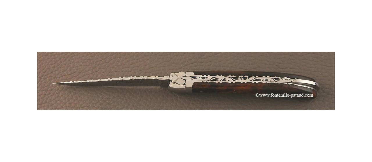 French laguiole knife guilloché le Pocket Arizona Ironwood