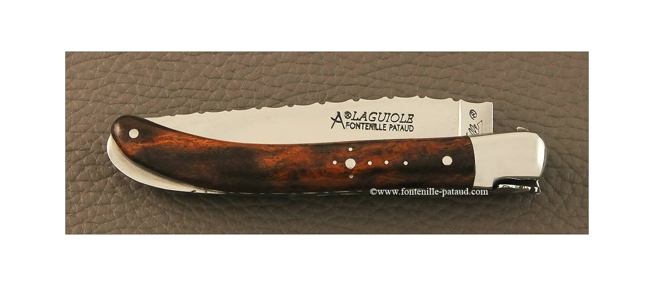 French laguiole knife guilloché le Pocket Arizona Ironwood