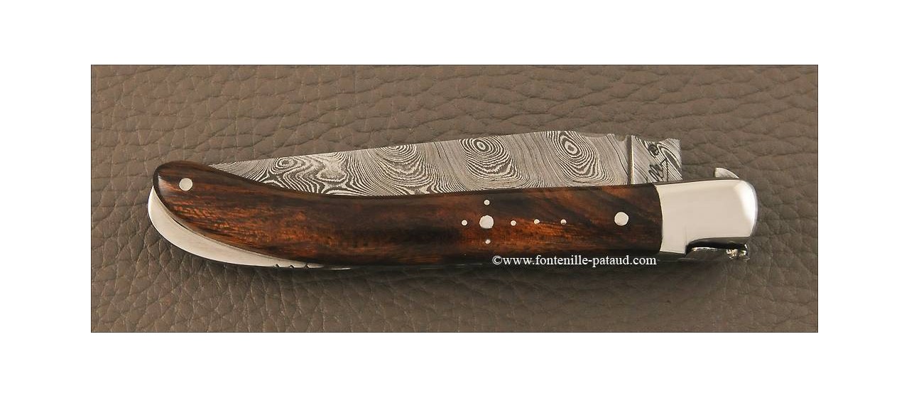 French laguiole knife le pocket damascus Arizona ironwood