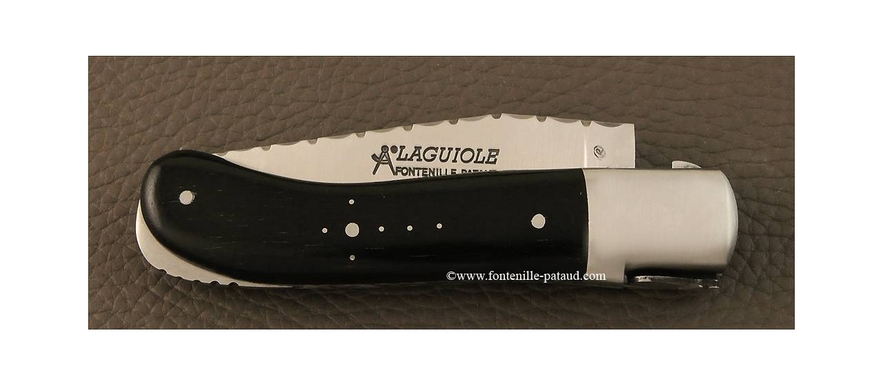French handmade laguiole gentleman knife guilloché real ebony