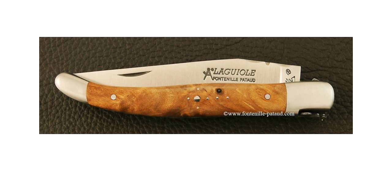 Couteau Laguiole Traditionnel 12 cm Classique Loupe de peuplier stabilisée