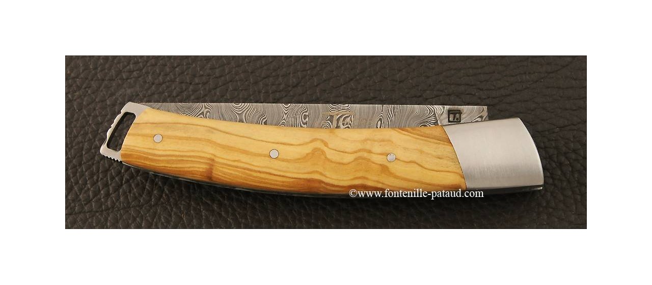 Le Thiers® Nature Damascus Oliviewood knife