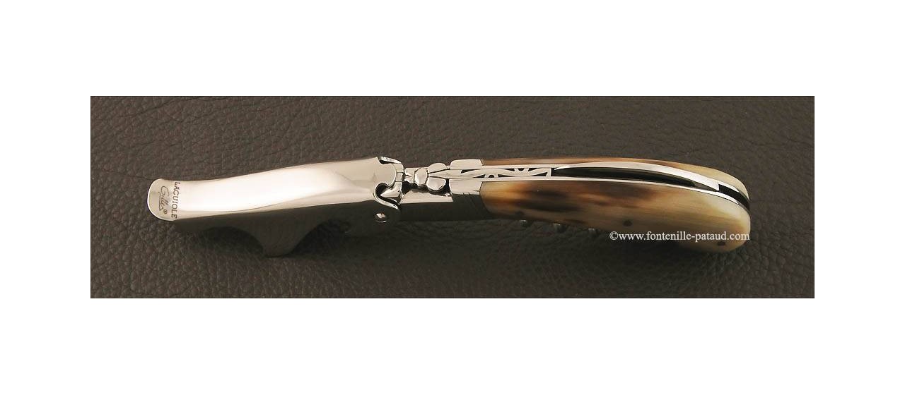 Laguiole Magnum corkscrew cow horn tip