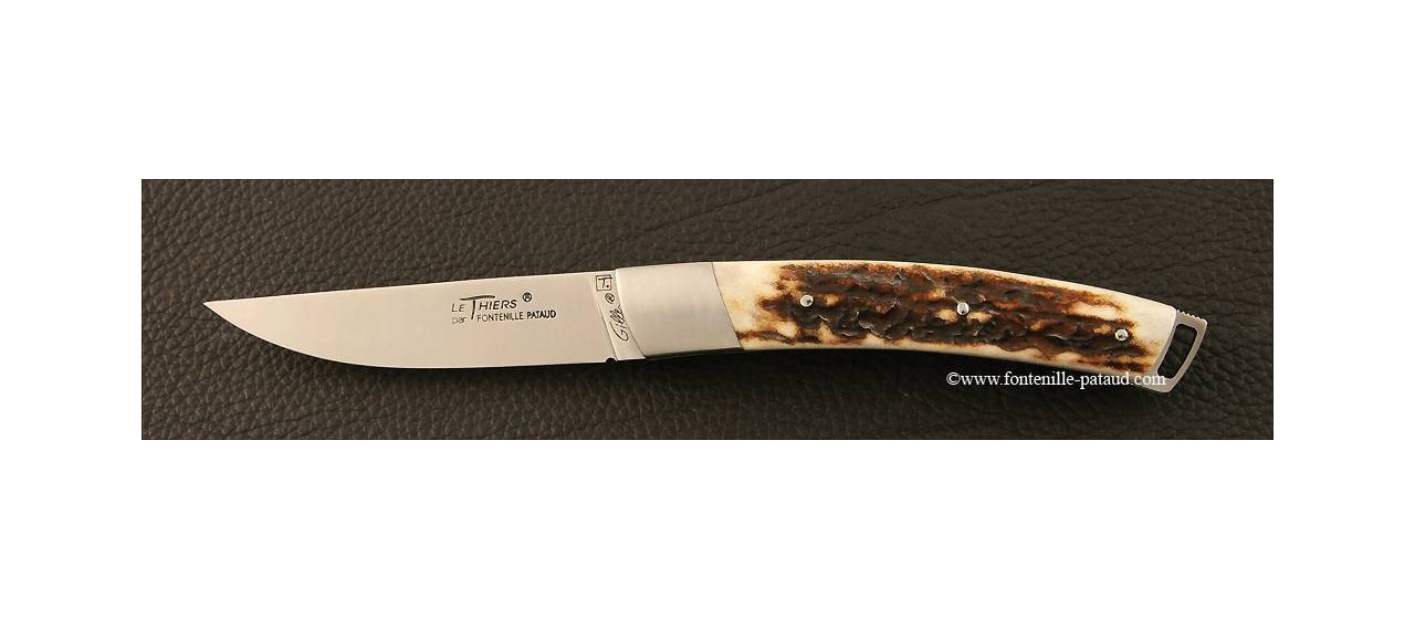 Couteau Le Thiers® Nature bois de cerf véritable