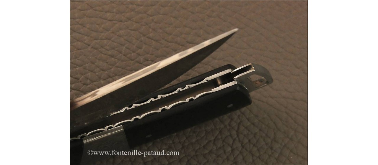 Couteau Le Thiers ® Gentleman Damas Mitre centrale Ébène