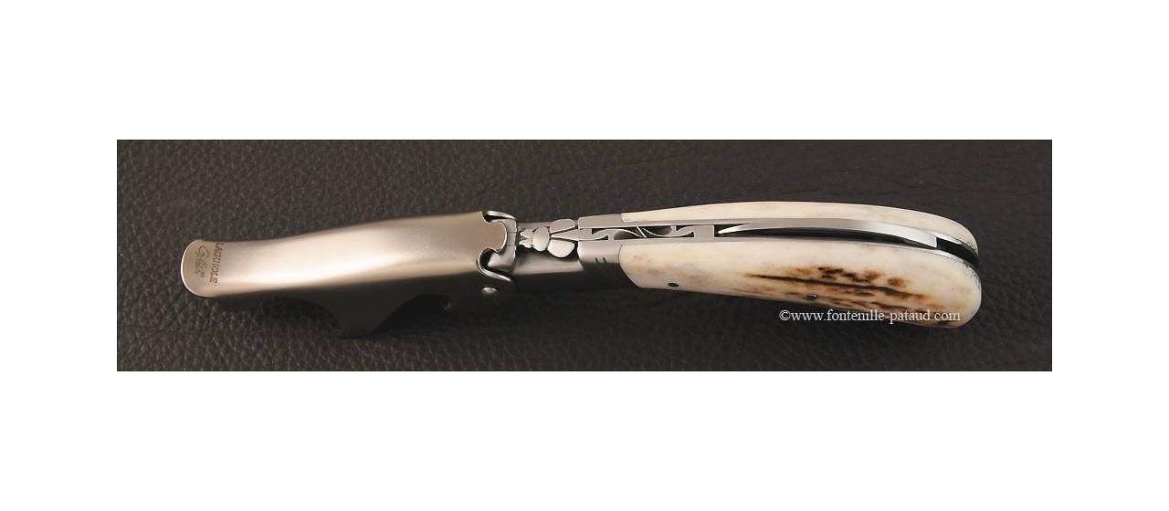 Laguiole Magnum corkscrew Real stag