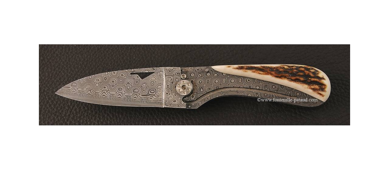 Corsican knife U Cumpa damascus & stag