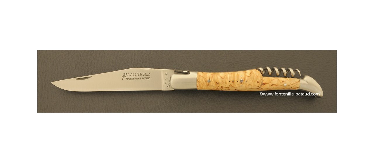 Laguiole Knife Picnic Classic Range Curly Birch