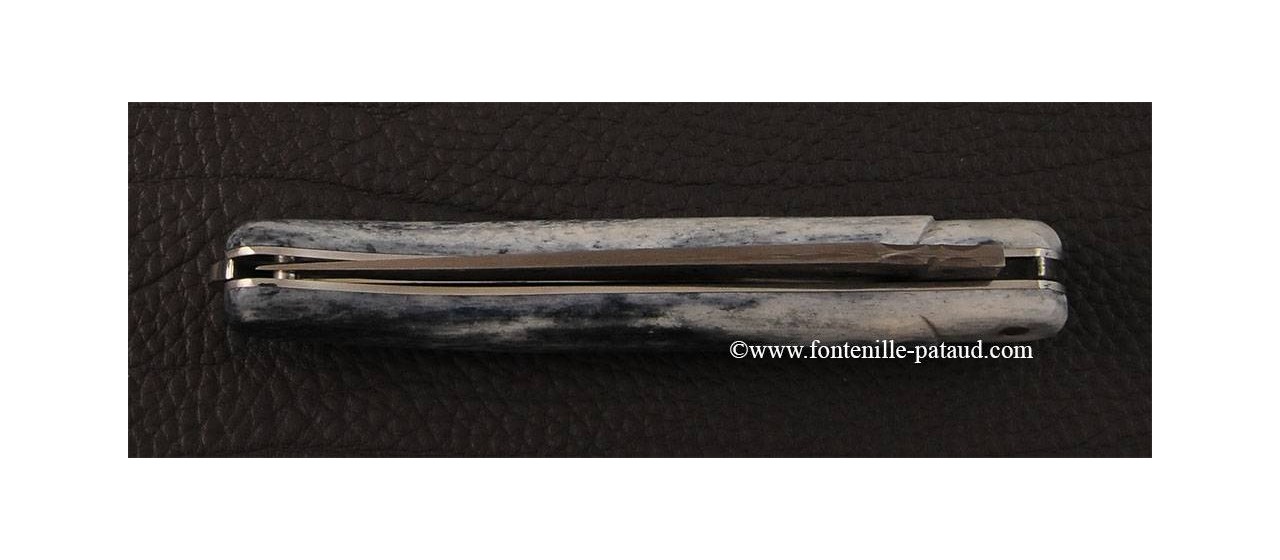 Laguiole knife damascus giraffe bone handle