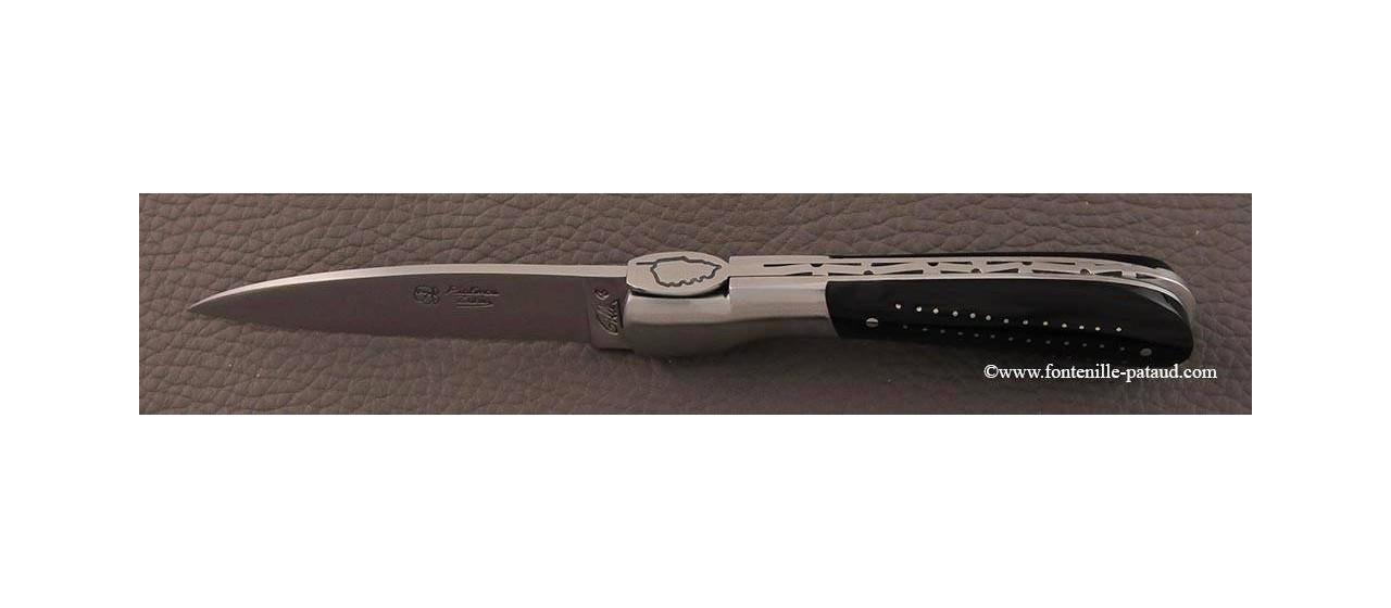 Corsican Pialincu knife 2013 Black Buffalo Horn
