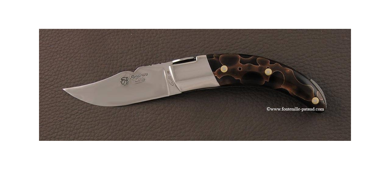 Corsican Rondinara knife guilloché range bronze