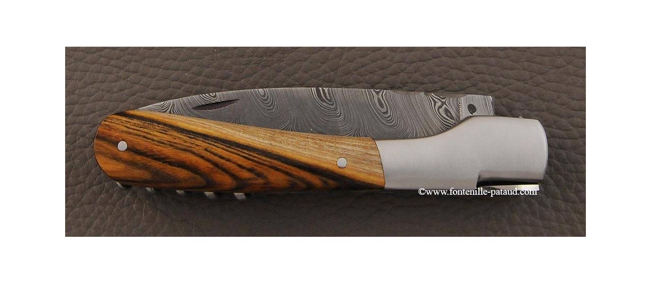 Corsican Vendetta knife Damascus Range with corkscrew Pistachio wood