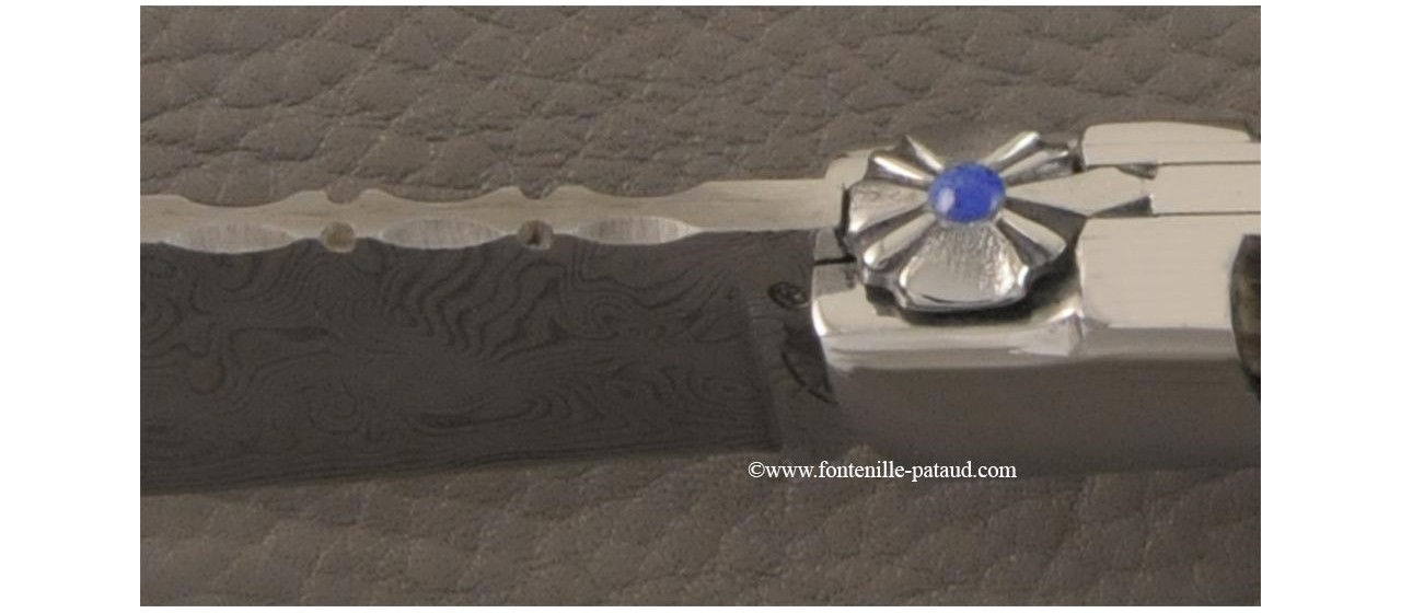 Couteau Le Chamois 12 cm damas Bélier noir