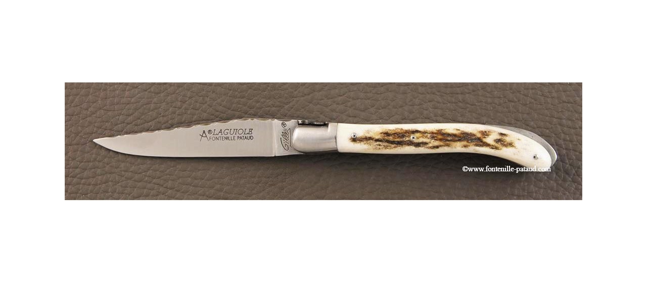 Laguiole Knife XS Guilloche Range real stag