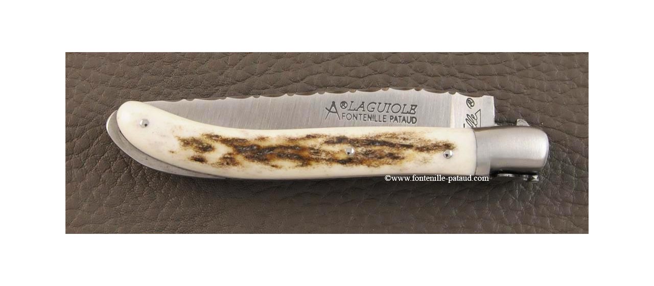 Laguiole Knife XS Guilloche Range real stag