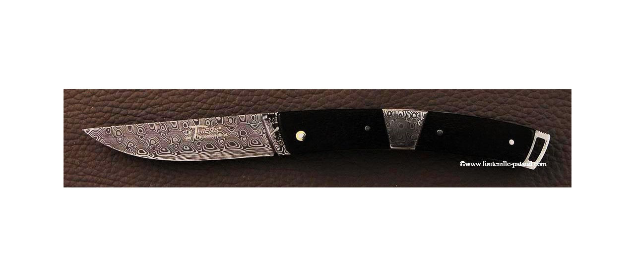 Le Thiers® Nature Damascus central bolster real ebony wood