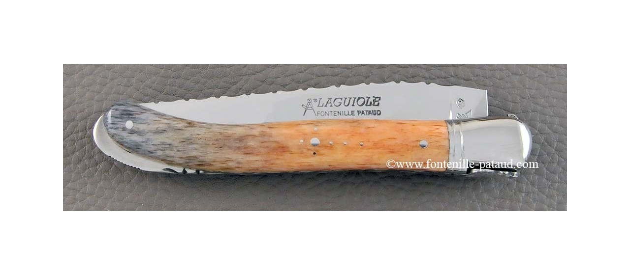High quality laguiole knife with stabilized giraffe bone handle