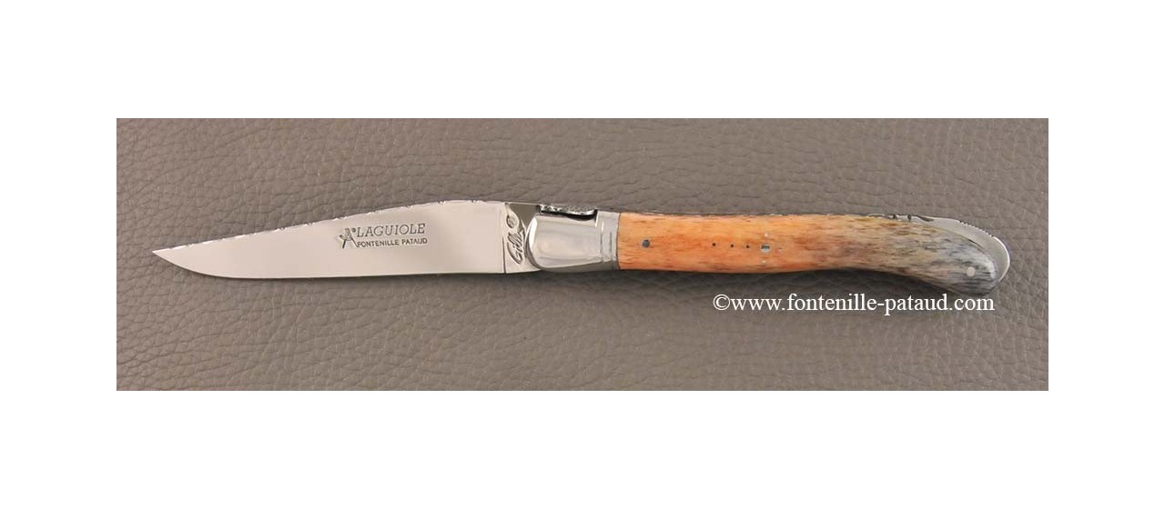 High quality laguiole knife with stabilized giraffe bone handle