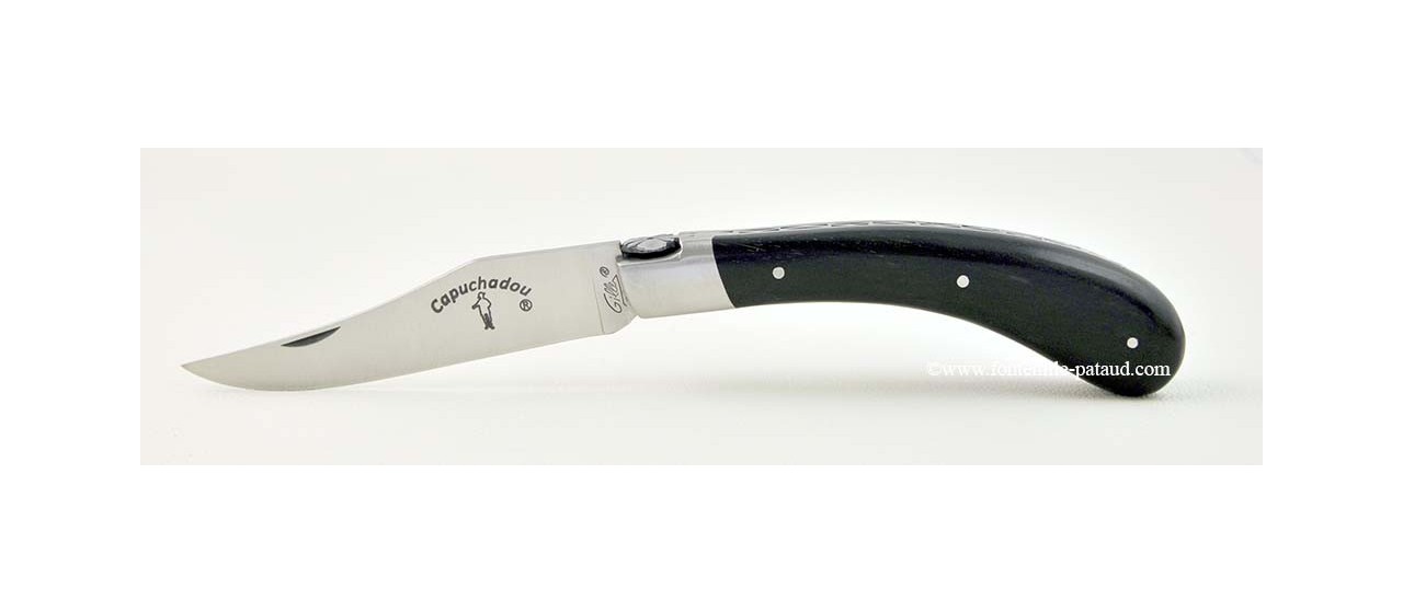 "Le Capuchadou" 12 cm hand made knife, ebony wood handle