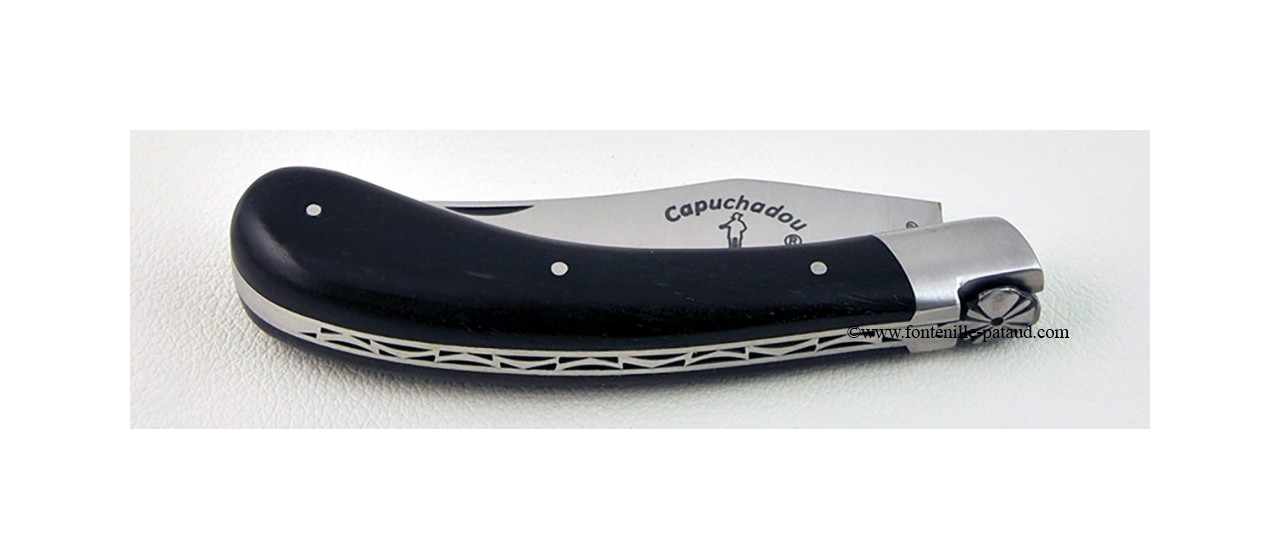 "Le Capuchadou" 12 cm hand made knife, ebony wood handle