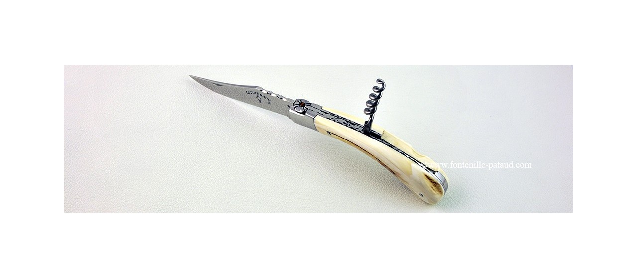 "Le Capuchadou Guilloché" 12 cm Corkscrew, warthog ivory