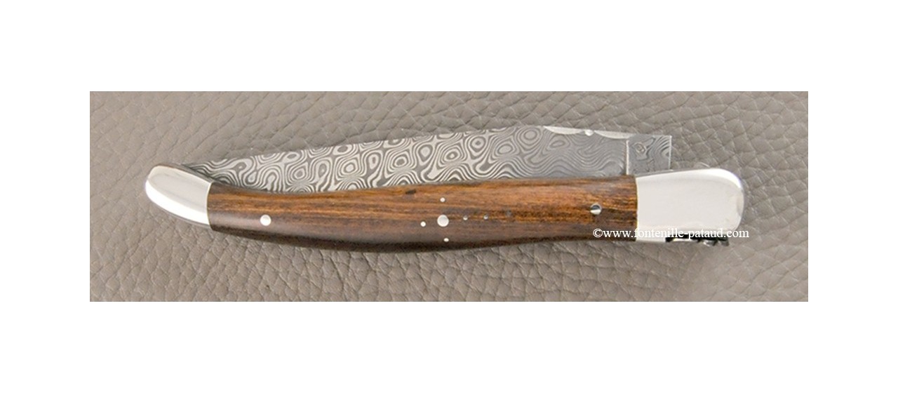 Damascus laguiole and ironwood handle