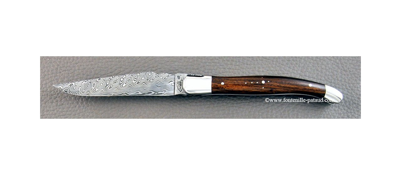 Damascus laguiole and ironwood handle