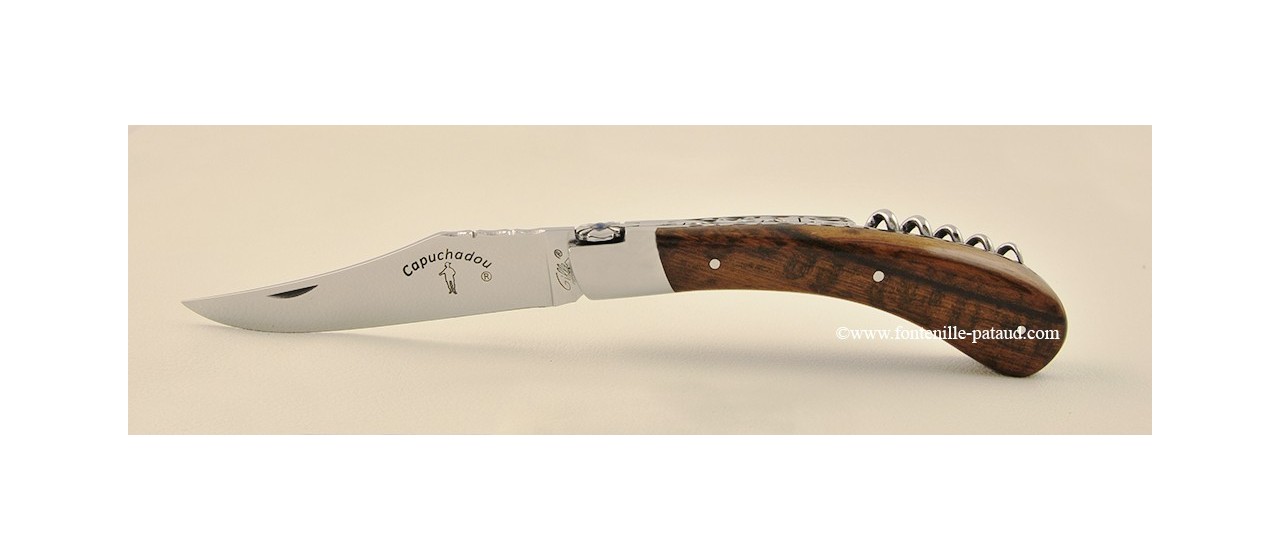 "Le Capuchadou Guilloché" 12 cm Corkscrew, Amourette wood