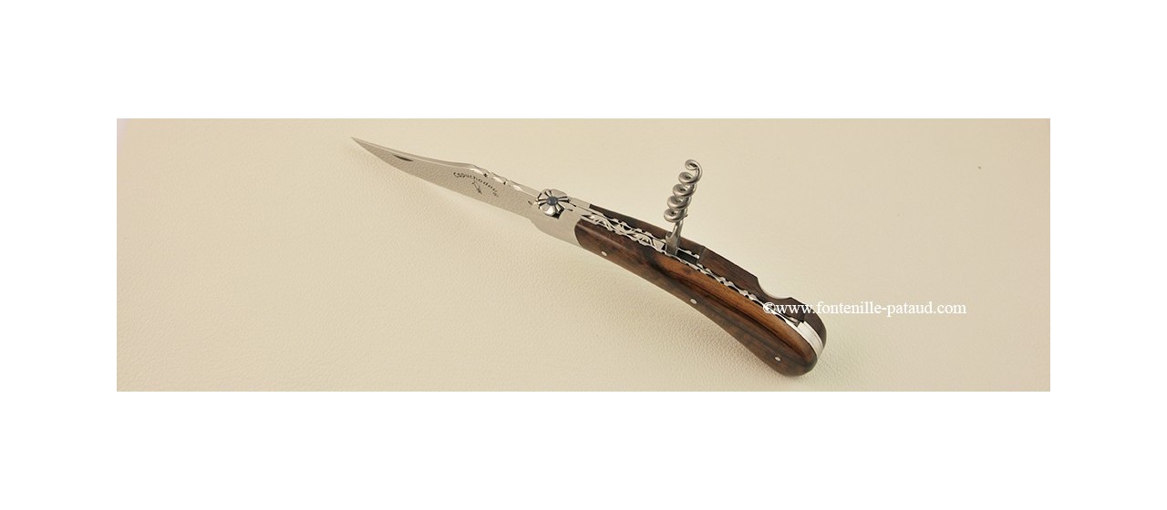 "Le Capuchadou Guilloché" 12 cm Corkscrew, Amourette wood