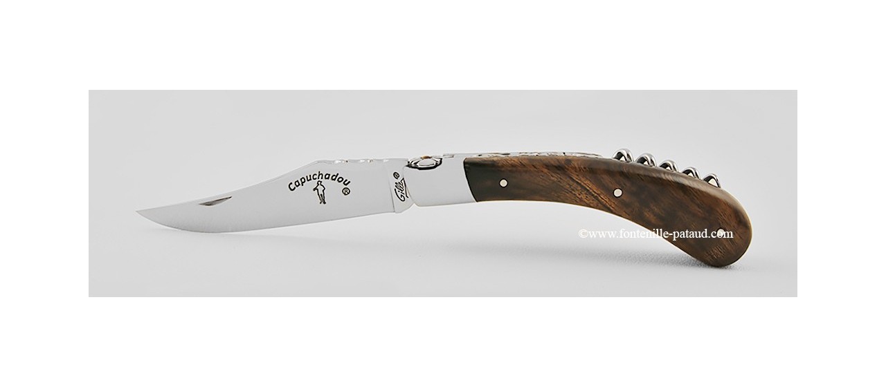 "Le Capuchadou Guilloché" 12 cm Corkscrew, Ironwood