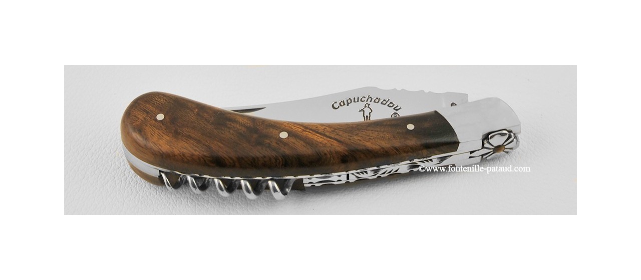 "Le Capuchadou Guilloché" 12 cm Corkscrew, Ironwood