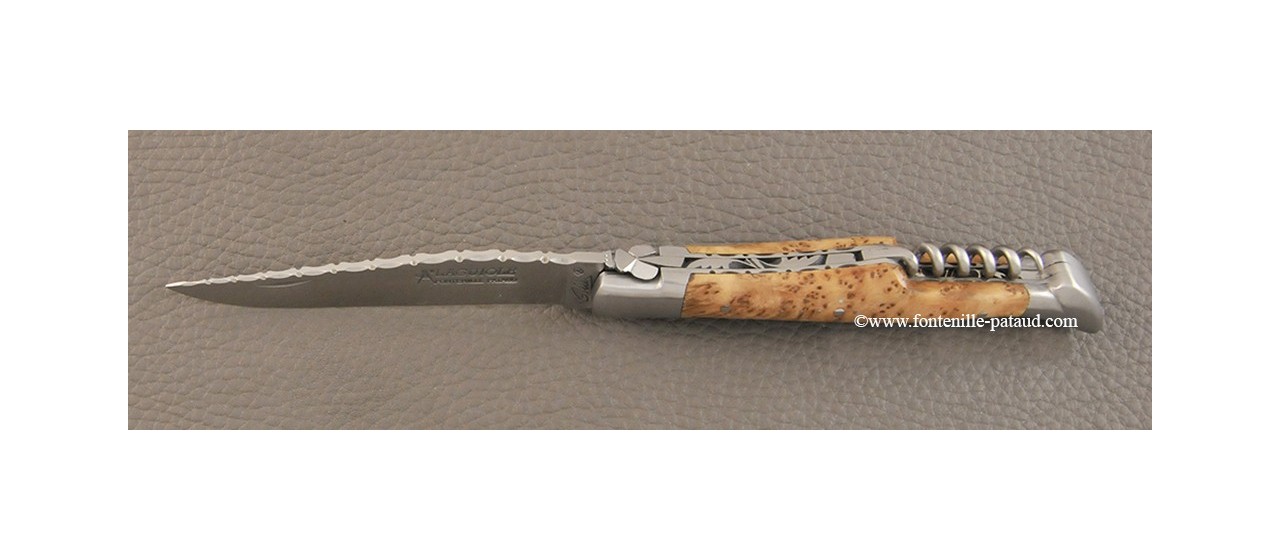 Laguiole Knife Picnic Guilloche Range Juniper wood