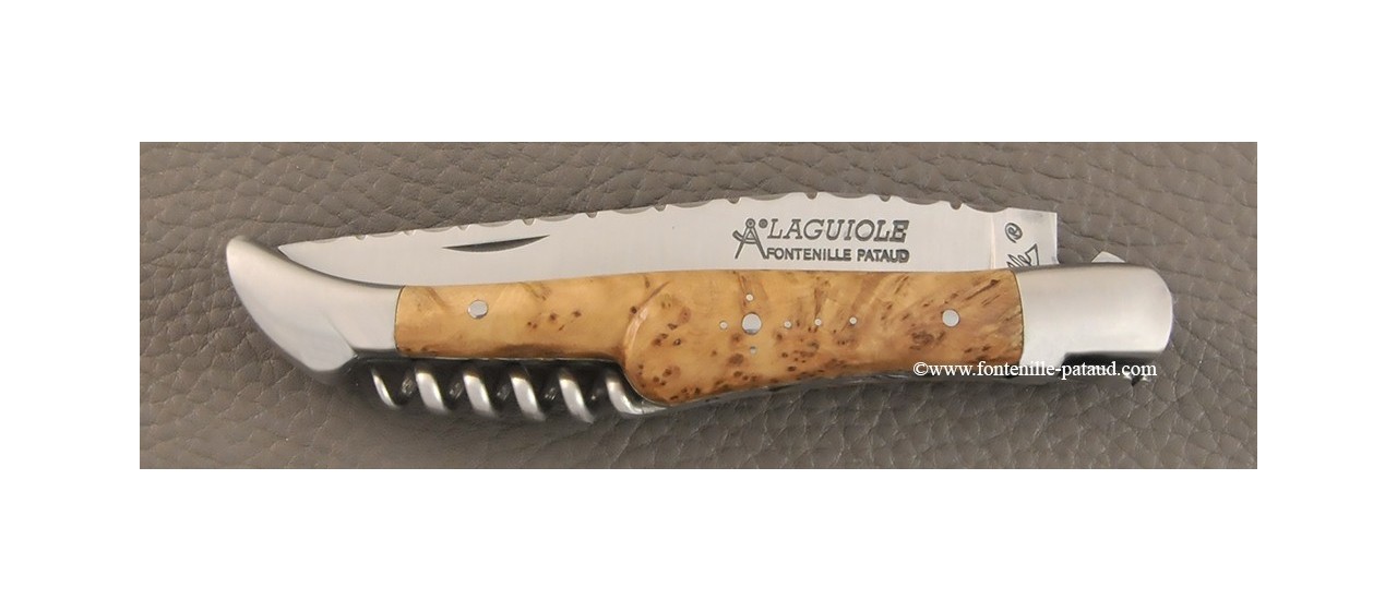 Laguiole Knife Picnic Guilloche Range Juniper wood