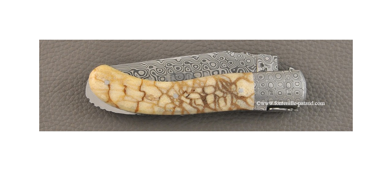 Laguiole Knife Sport Damascus Range Tiger coral Delicate file work