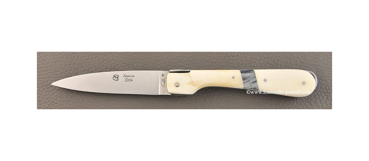 Vendetta corsican knife ebony and real giraffe bone