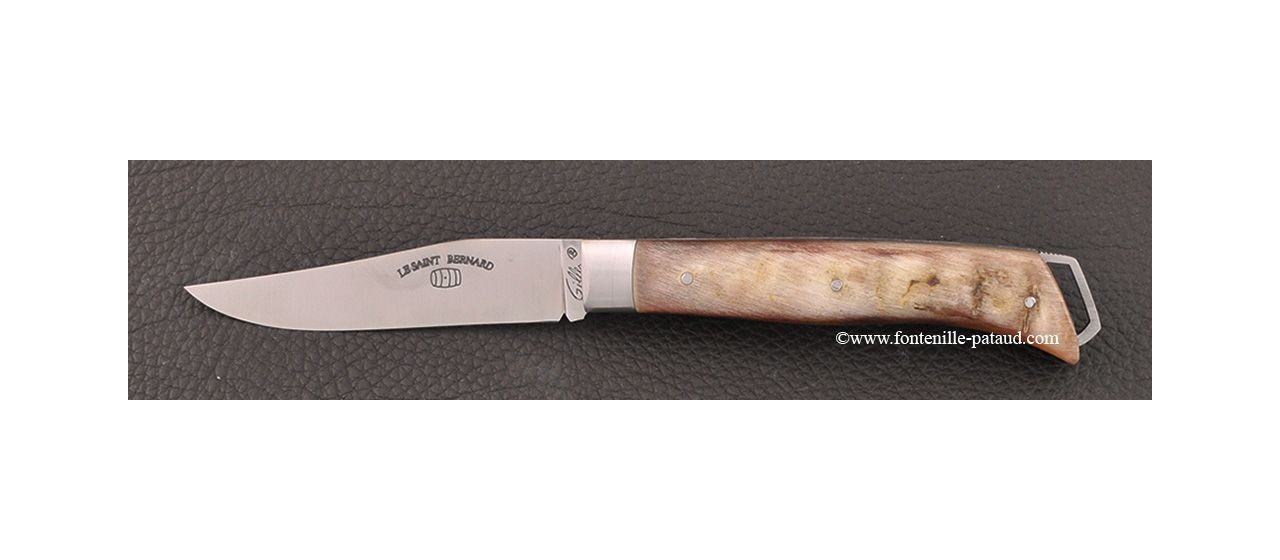 Alpin knife Le Saint Barnard, ram horn handle