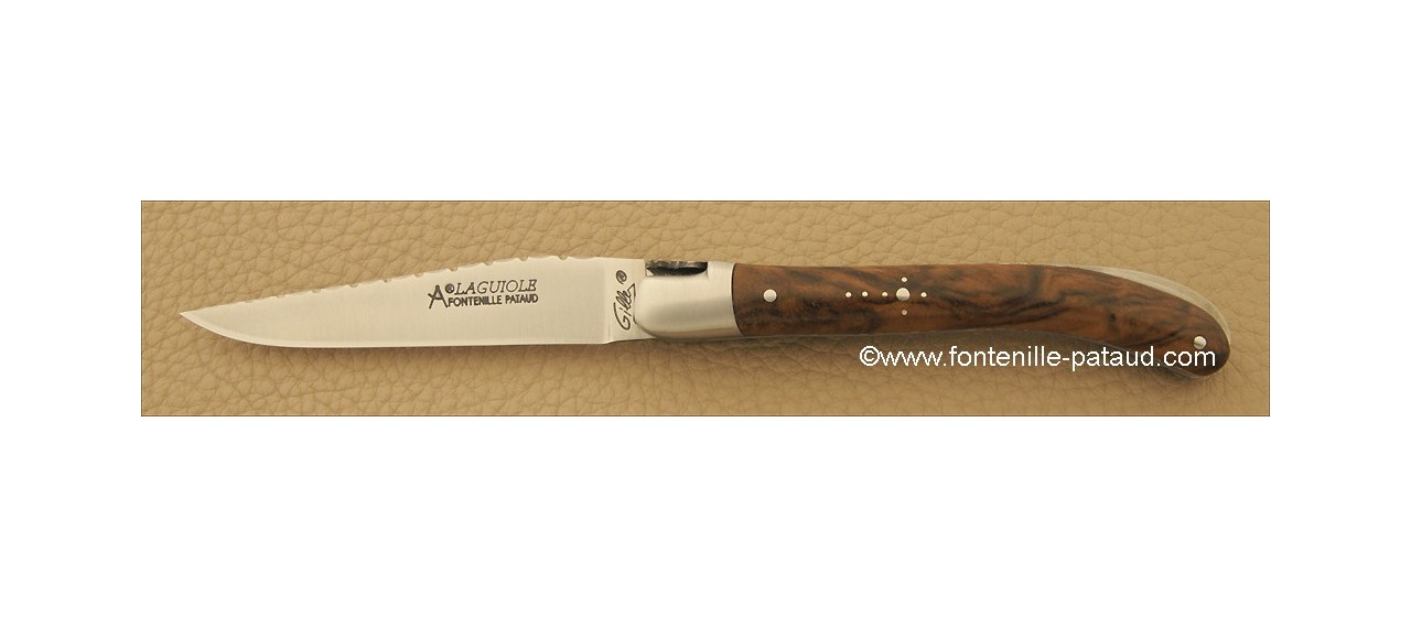 Laguiole Knife Le Pocket Guilloche Range Walnut