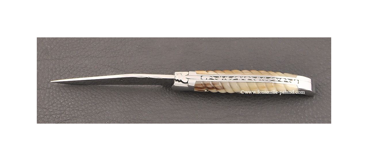 Laguiole Knife Traditional 11 cm Cllection Rope Real horn tip