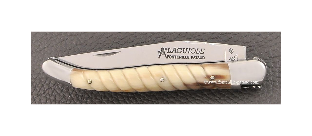 Laguiole Knife Traditional 11 cm Cllection Rope Real horn tip