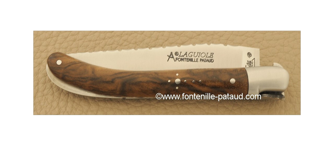 Laguiole Knife Le Pocket Guilloche Range Walnut