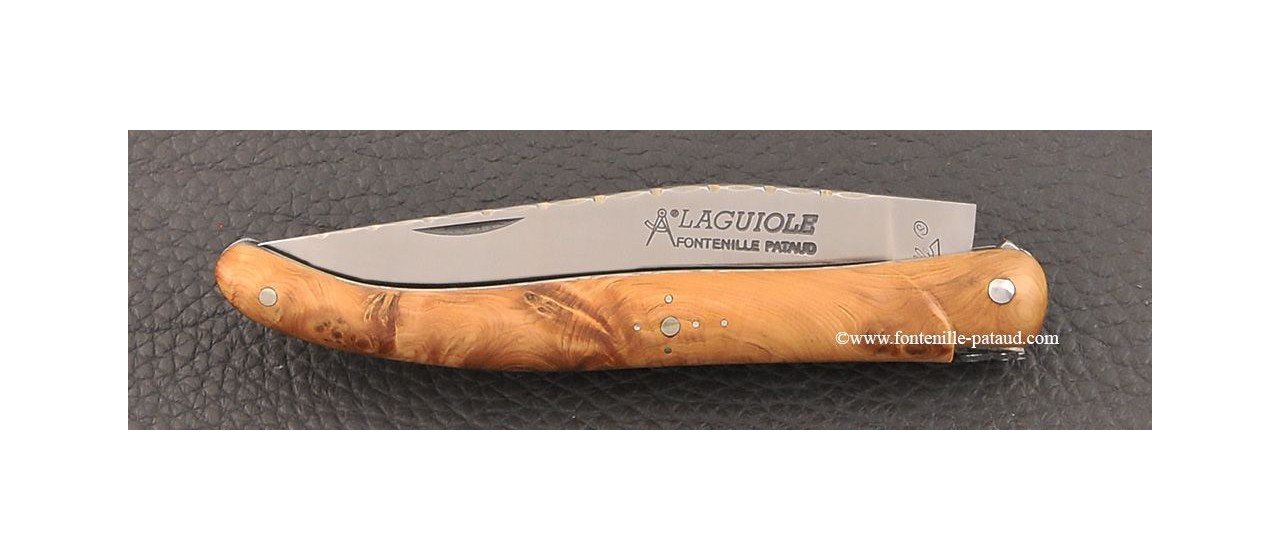 Laguiole Knife Traditional 11 cm Guilloche Range full juniper