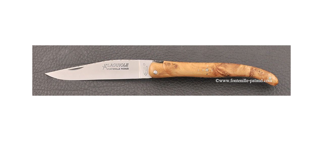 Laguiole Knife Traditional 11 cm Guilloche Range full juniper