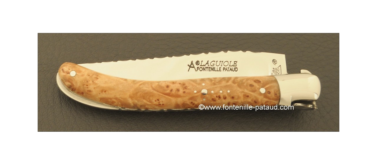 Laguiole Le Pocket Guilloché Loupe de tilleul stabilisée