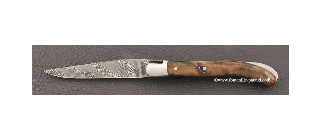 Laguiole Knife Le Pocket Damascus Range walnut