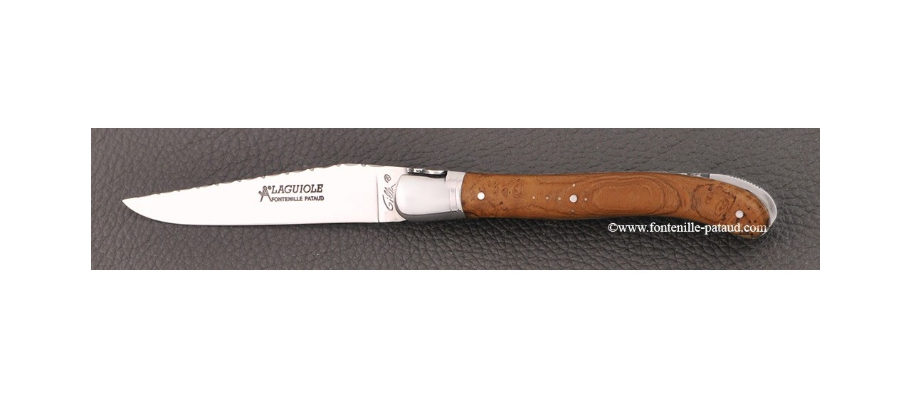 Laguiole Knife Le Pocket Guilloche Range Briar root