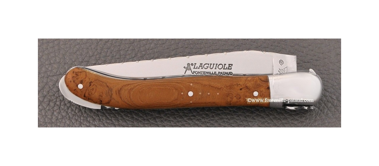 Laguiole Knife Le Pocket Guilloche Range Briar root