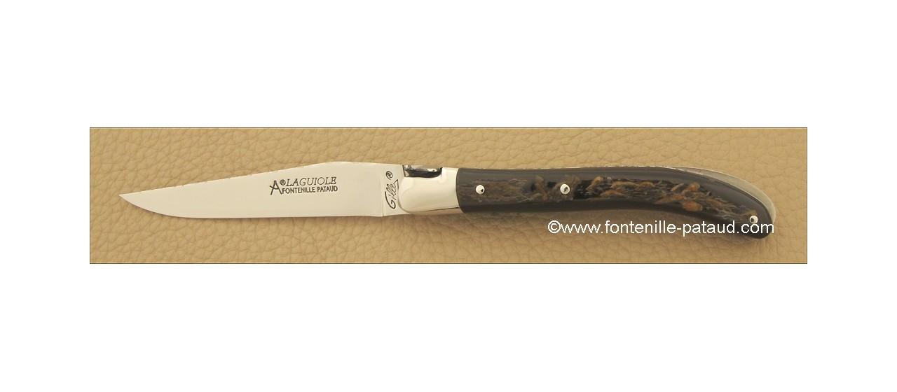 Laguiole Knife Le Pocket Guilloche Range Buffalo bark