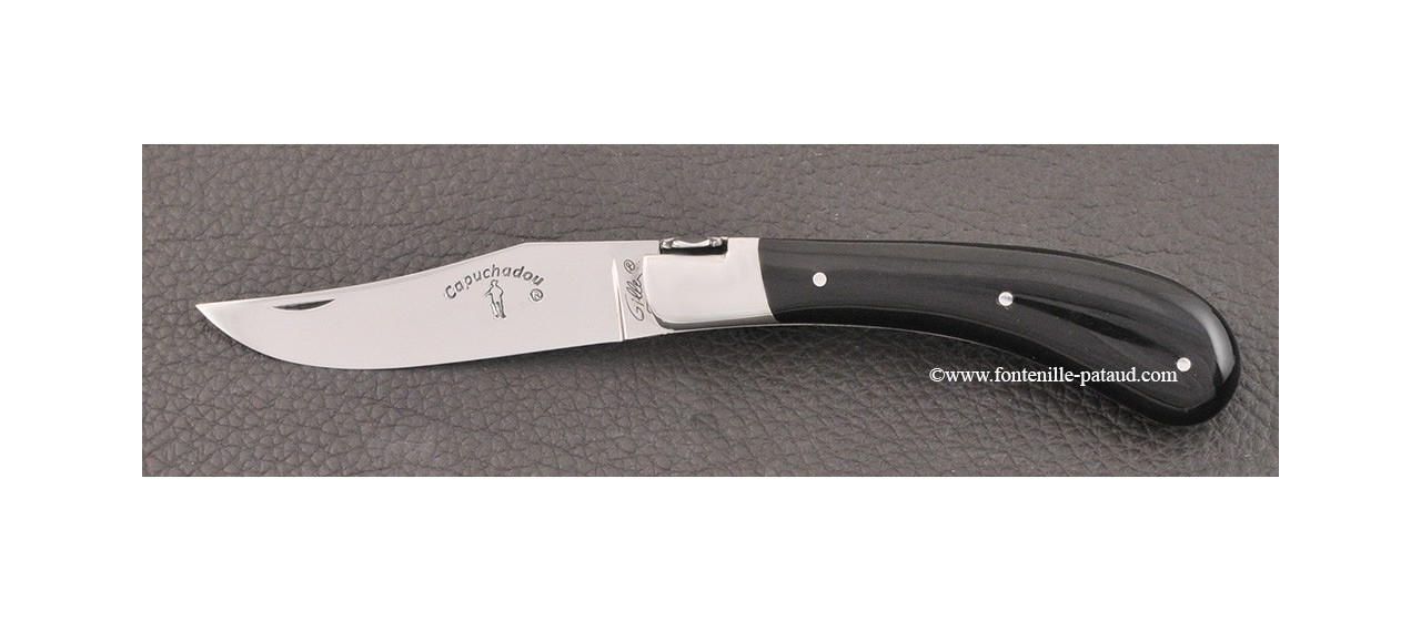 "Le Capuchadou" 10 cm hand made knife, bufflo horn