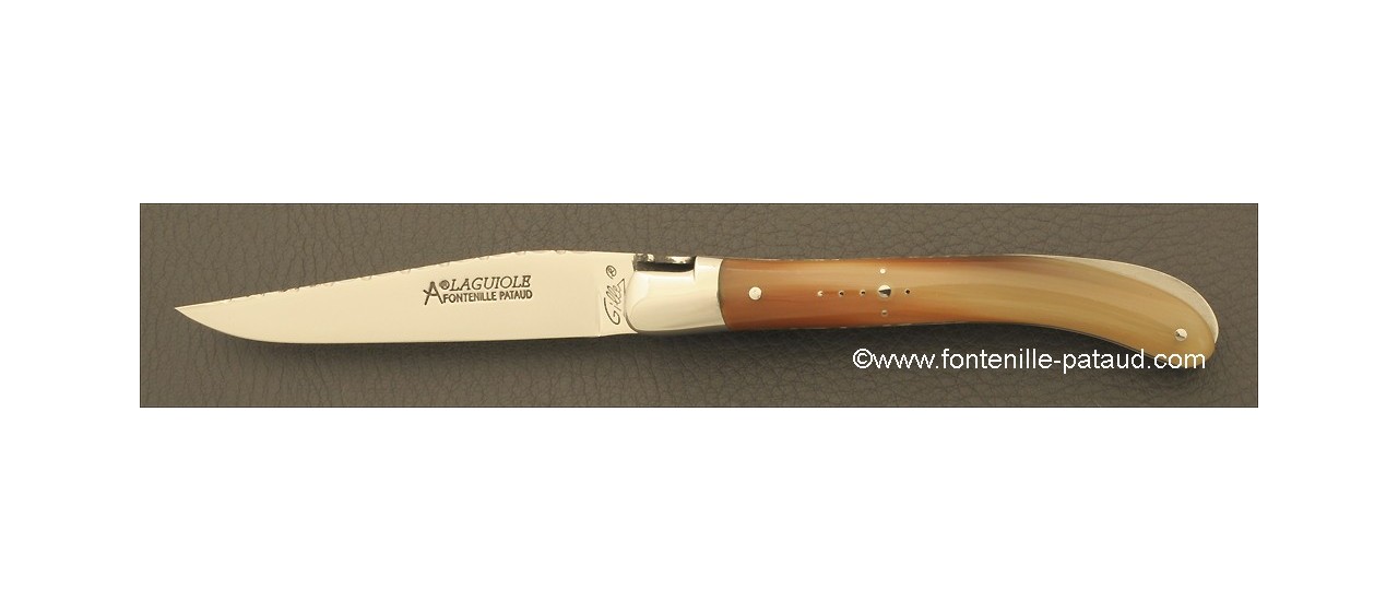 Laguiole Knife Le Pocket Guilloche Range Horn tip