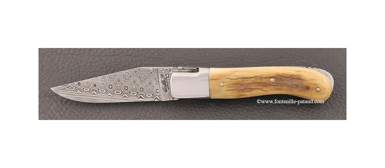 Laguiole Knife Gentleman Damascus Range Mammoth Ivory